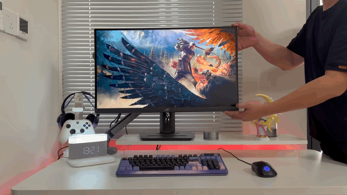无愧ROG信仰,4K 160Hz&FHD320Hz高清高刷27Pro双模电竞显示器