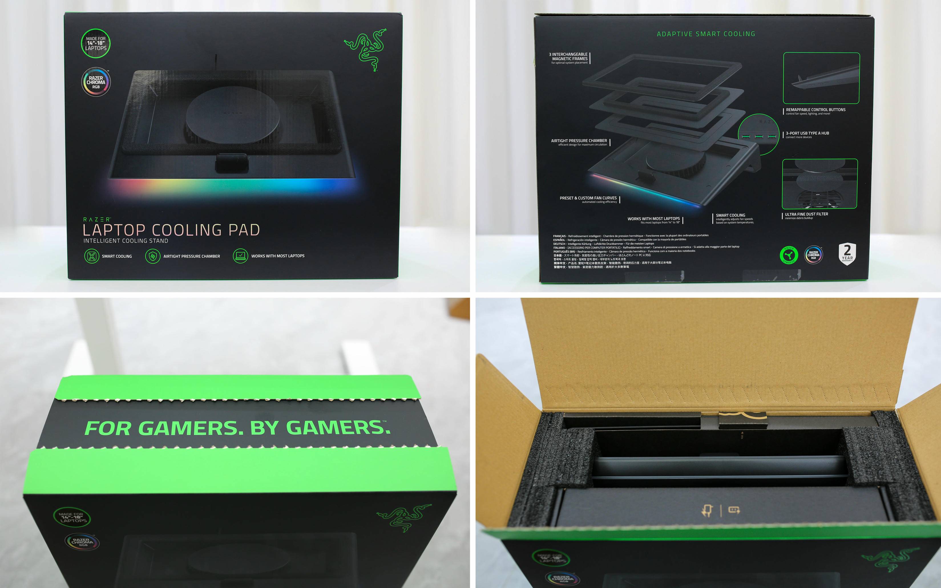 自适应智能控温,核心直降38°C——雷蛇(Razer)笔记本散热底座